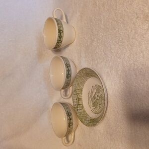 Colonial Homestead replacement cups and berry bowl vintage dishes